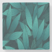 Gradiënt tropische bladeren stenen onderzetter (Voorkant)