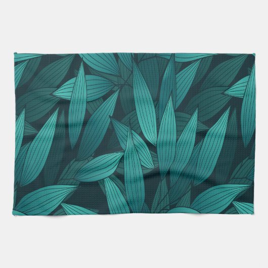 Gradiënt tropische bladeren theedoek (Horizontaal)
