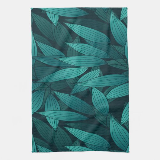Gradiënt tropische bladeren theedoek (Verticaal)