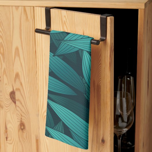 Gradiënt tropische bladeren theedoek (Derde Gevouwen)