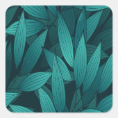 Gradiënt tropische bladeren vierkante sticker (Voorkant)