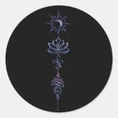 Gradient Unalome Groep Ronde Sticker (Voorkant)