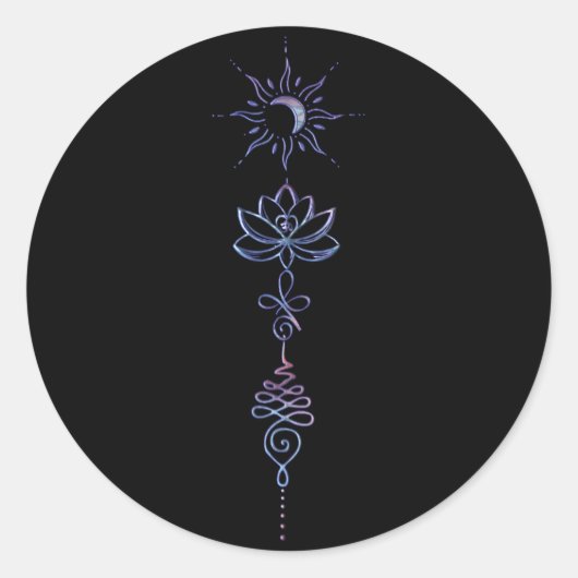 Gradient Unalome Group  Ronde Sticker (Voorkant)