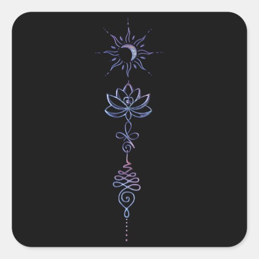 Gradient Unalome Group Vierkante Sticker (Voorkant)