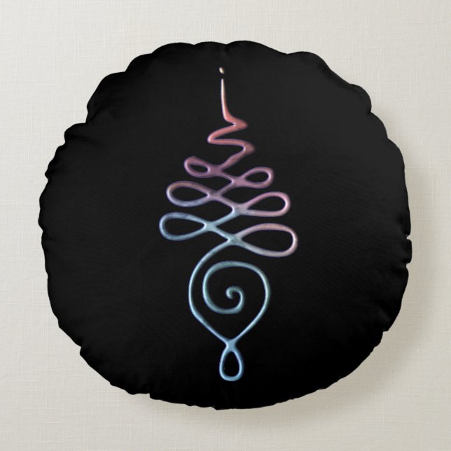 Gradient Unalome Rond Kussen (Voorkant)