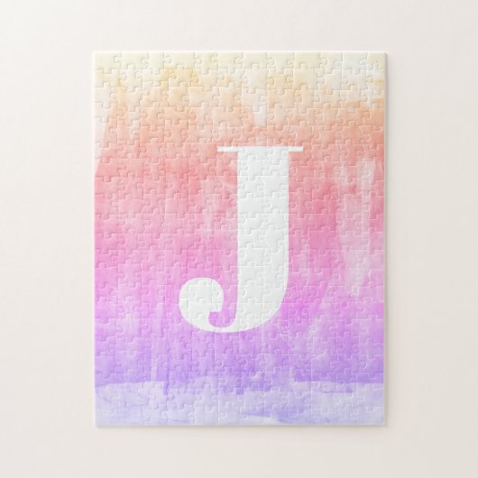 Gradiënt van Monogram en kleurrijke ventilator Legpuzzel (Verticaal)