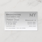 Gradiënt van pasta's en palmleder met monogram visitekaartje (Achterkant)