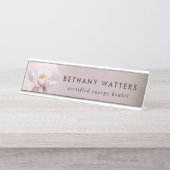Gradiënt van Roos Lotus Dusty Bureau Naambordje (Voorkant)