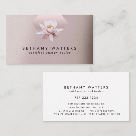 Gradiënt van Roos Lotus Dusty Visitekaartje (Voorkant / Achterkant)