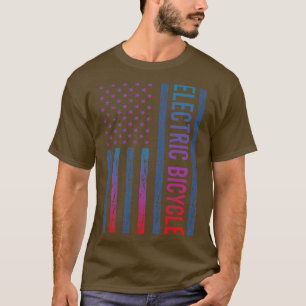 Gradiënt Vlag Elektrische Fiets E Fiets Ebike T-shirt