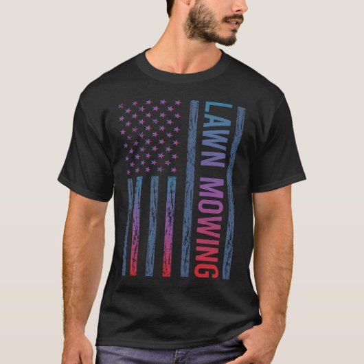 Gradiënt Vlag Grasmaien Grasmaaier Grasmaaimachine T-shirt (Voorkant)