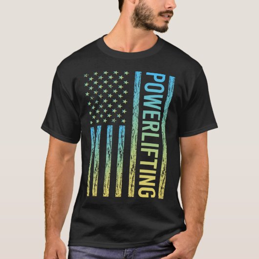 Gradiënt Vlag Powerlifting T-shirt (Voorkant)