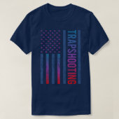 Gradiënt Vlag Trapshooting Trap Schieten Clay Targ T-shirt (Design voorkant)