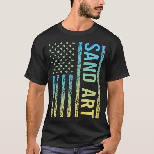 Gradiënt Vlag Zand Art T-shirt (Voorkant)