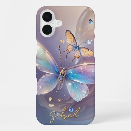 Gradiënt Vlinder Monogram Hoesje- Mate iPhone  Hoesje (Achterkant)