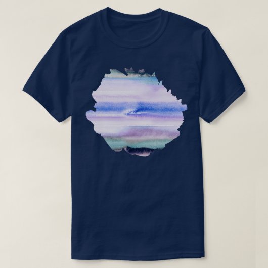 Gradiënt Waterverf Blauw paarse T-shirt (Design voorkant)