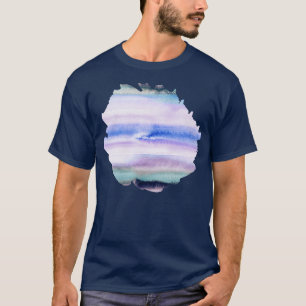 Gradiënt Waterverf Blauw paarse T-shirt