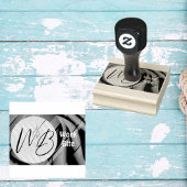 Gradient Wave Business Logo Aangepaste Rubber Stam Rubberstempel