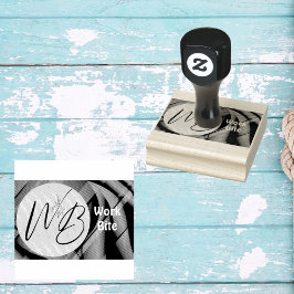 Gradient Wave Business Logo Aangepaste Rubber Stam Rubberstempel