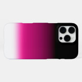 Gradiënt wit roze bordeauxrood iPhone hoesje (Achterkant horizontaal)