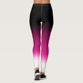 Gradiënt wit roze bordeauxrood leggings (Achterkant)