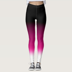 Gradiënt wit roze bordeauxrood leggings