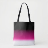 Gradiënt wit roze bordeauxrood tote bag (Voorkant)