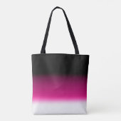 Gradiënt wit roze bordeauxrood tote bag (Achterkant)