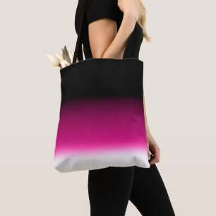 Gradiënt wit roze bordeauxrood tote bag