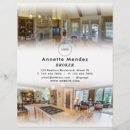 Gradiënt witte elegante professionele realiteit flyer (Achterkant)