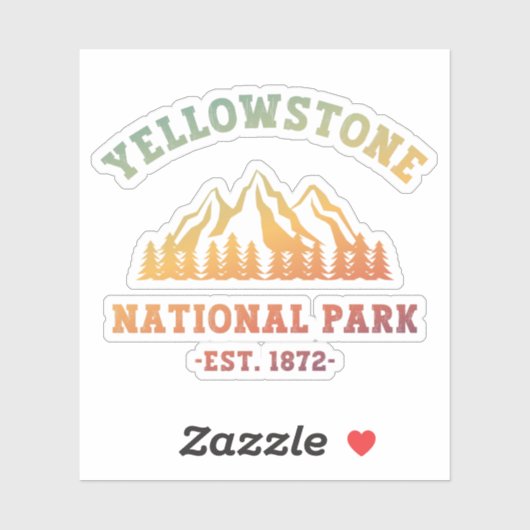 Gradient Yellowstone National Park Wandelen Sticker (Vel)