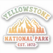 Gradient Yellowstone National Park Wandelen Sticker (Voorkant)