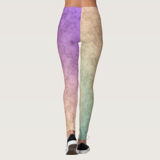 Gradiënt zachte kleuren pastel roze koraal beige g leggings (Achterkant)