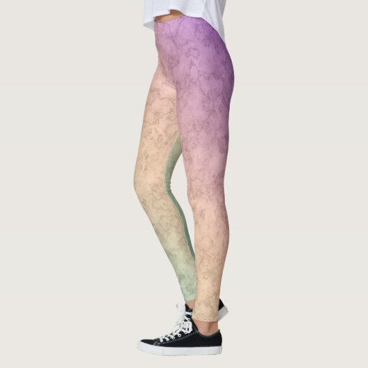 Gradiënt zachte kleuren pastel roze koraal beige g leggings (Links)