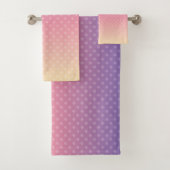 Gradiënt zachte pastelkleuren polka stip roze viol bad handdoek (Insitu)