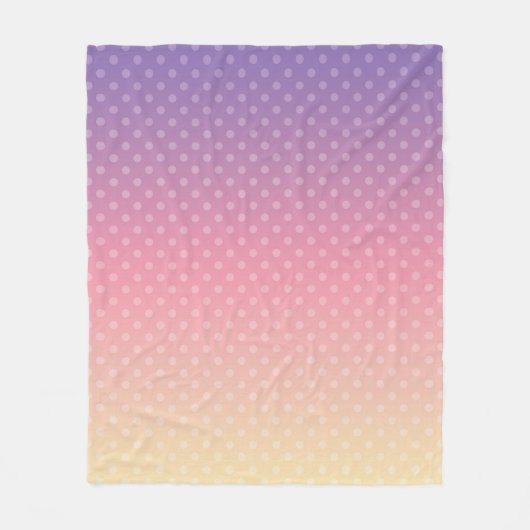 Gradiënt zachte pastelkleuren polka stip roze viol fleece deken (Voorkant)