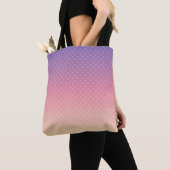 Gradiënt zachte pastelkleuren polka stip roze viol tote bag (Dichtbij)