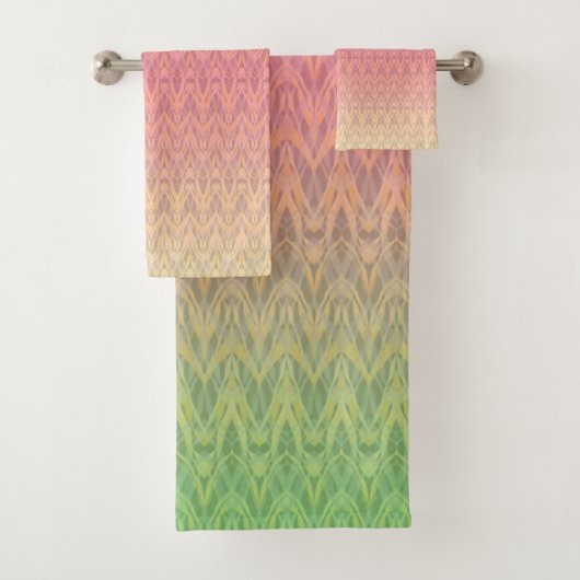 Gradiënt zachte pastelkleuren sierroze groen bad handdoek (Insitu)
