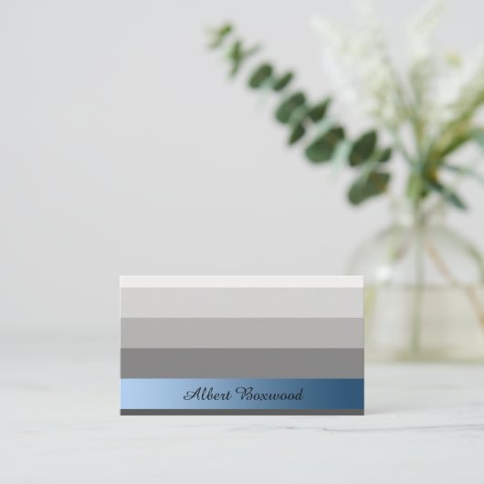 Gradiënt Zilver met Blauwe Banner de Tekst van de  Visitekaartje (Staand voorkant)