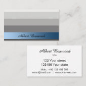 Gradiënt Zilver met Blauwe Banner de Tekst van de  Visitekaartje (Voorkant / Achterkant)