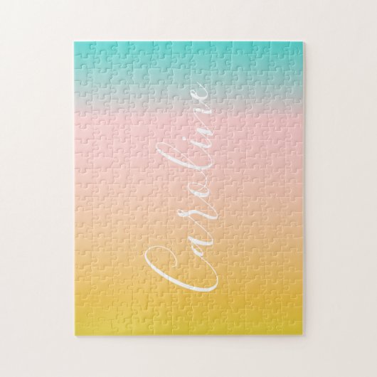 Gradiënt zomerdeeg | Persoonlijke scriptnaam Legpuzzel (Verticaal)