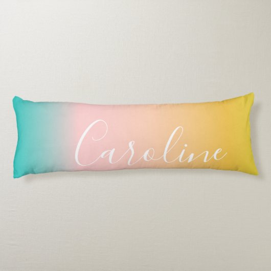 Gradiënt zomerdeeg | Persoonlijke scriptnaam Lichaamskussen (Achterkant)