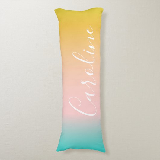 Gradiënt zomerdeeg | Persoonlijke scriptnaam Lichaamskussen (Voorkant Verticaal)