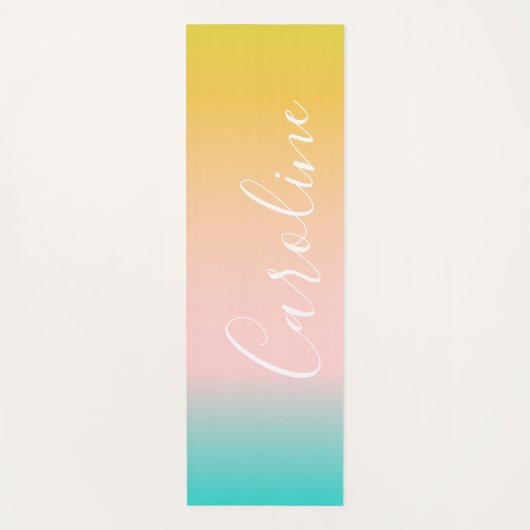 Gradiënt zomerdeeg | Persoonlijke scriptnaam Yogamat (Voorkant)