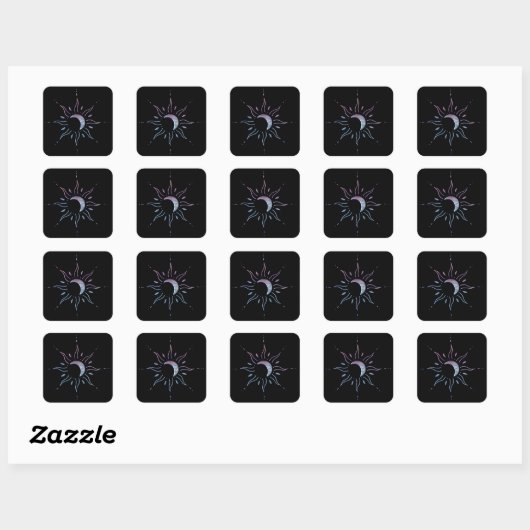 Gradiënt Zon Vierkante Sticker (Vel)