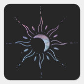 Gradiënt Zon Vierkante Sticker (Voorkant)