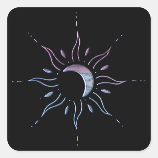 Gradiënt Zon Vierkante Sticker (Voorkant)