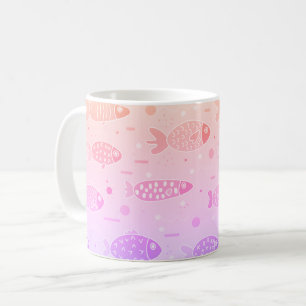Gradiënt Zonsondergang Vis Patroon Modern Koffiemok