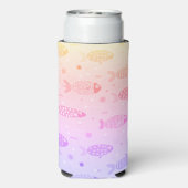 Gradiënt Zonsondergang Vis Patroon Modern Seltzer Blikjeskoeler (Seltzer Achterkant)