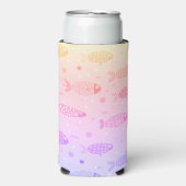 Gradiënt Zonsondergang Vis Patroon Modern Seltzer Blikjeskoeler (Seltzer Voorkant)